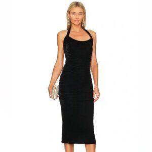 Majorelle Melissa Velvet Halter Midi Dress Size Small